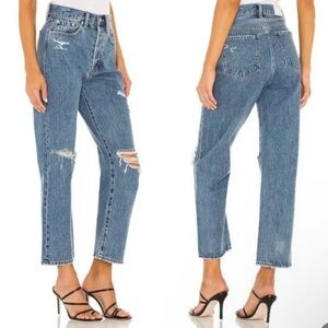 PISTOLA Cassie Super High Rise Straight Leg Crop Jeans Elixir Distressed